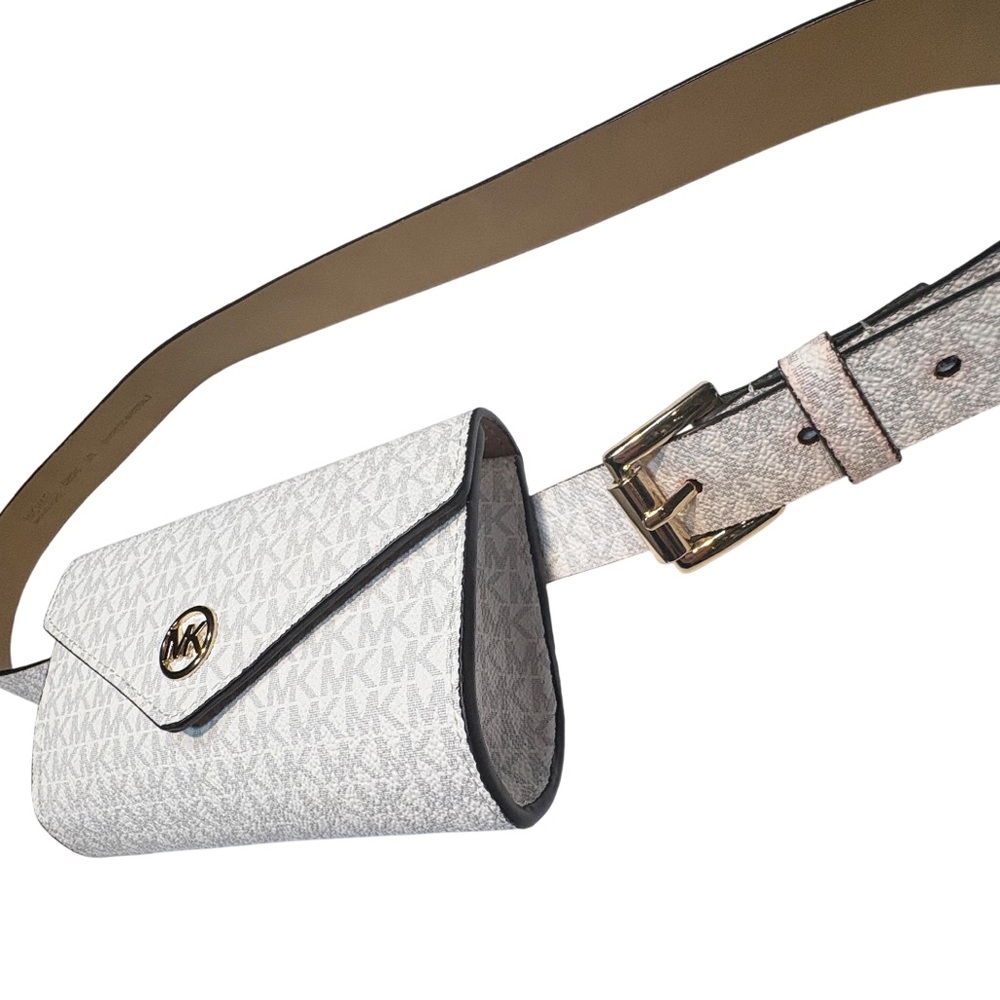 Michael Kors logo canvas belt bag with a front flap closure gold-tone hardware - Picture 5 of 7